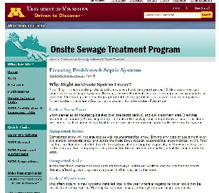Univercity of Minnesota frozen septic and septic care 