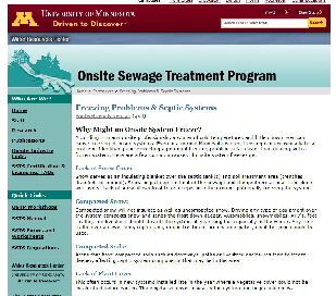 Univercity of Minnesota frozen septic and septic care 